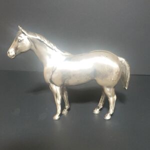 Vtg Elegant Silver Horse Sculpture